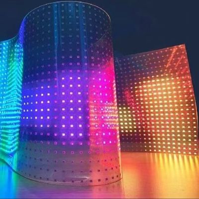 Op maat gemaakte helderheid Transparent LED Crystal Film Screen voor dynamische visuele impact
