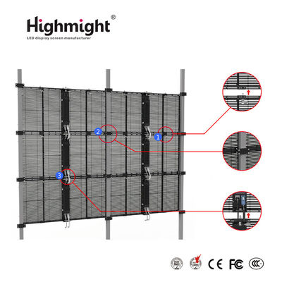 500 mm*1000 mm TRA-F PH3-7 buiten modulair montage hoog helder LED Transparent Display Screen